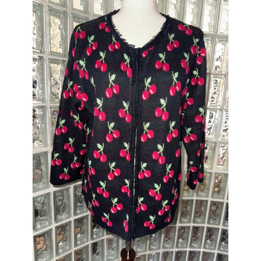 Cervelle vintage cherry cardigan - size Large